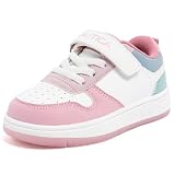 Nautica Girls Kids Sneakers Adjustable Strap - Bungee Straps Casual Tennis Shoes Toddler-Little Kid-Stoak R-Pink Blue Teal Size-9