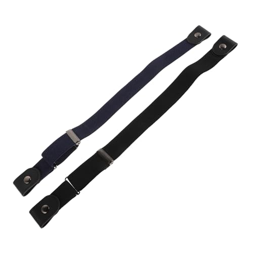 2PCS Adjustable No Buckle Elastic Belt for Men and Women Invisible Stretch Waist Belt for Jeans and Pants Comfortable Fit for Everyday Wear Secure and Stylish Black