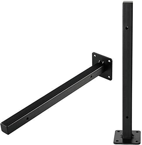 Titulaire de tablette de style industriel rétro noir 25 cm pack de 2 pièces en métal