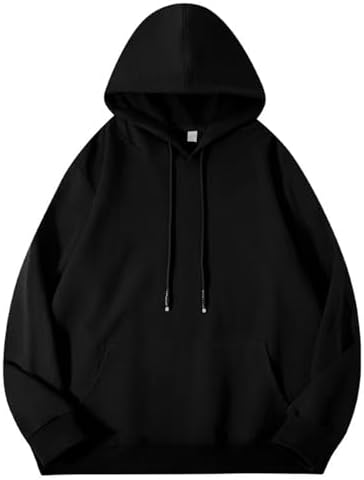 Men's Pullover Sweatshirt, 9.5 oz, Large Size, Fashionable, Full Pile Lining, Long Sleeve, Lightweight, Stretch, Loose Fit, Solid, UV Protection, Unisex, Spring, Fall, Winter