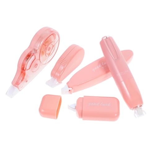 DIYEAH 5 Piezas Traje De Correa De Corrección Corrector Útiles Escolares Japoneses Linda Cinta Blanca Rodillo De Cinta Artículos De Papelería Cinta De Rodillo Blanca El Plastico Rosa