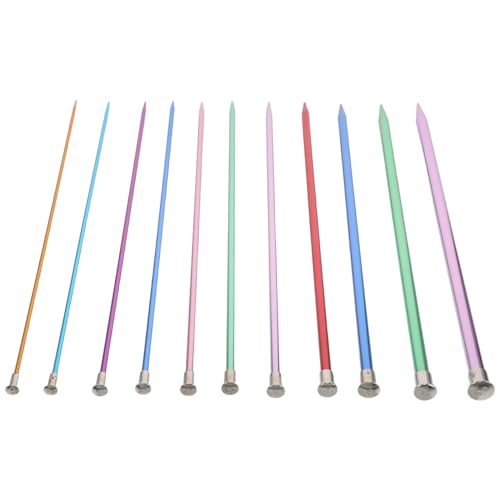 Agujas de tejer de aluminio con mango ergonómico MINAOLULUS 11 piezas