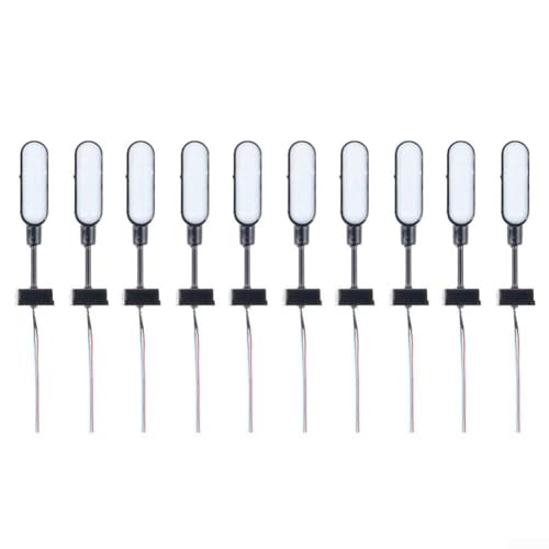 Springwillfly Juego de luces LED para mástil de celosía de 28 mm para diseños de tren modelo de escala N, incluye resistencias para compatibilidad de 12 V 16 V, 3 V CC CA, paquete de 10 piezas (negro)
