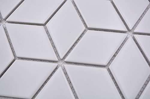 Mosaikfliese Carrara Optik Weiß Grau Keramik Badfl Produktbild-Vorschau 5