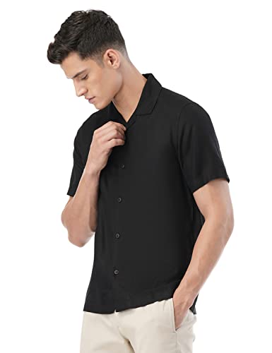 Image of FYLTR Men's Solid Rayon Casual Shirt with Resort Collar & Half Sleeves | Shirts for Men