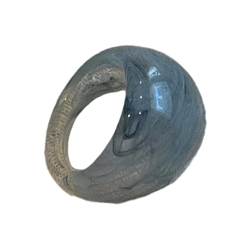 Fcnjsao アーティスティックアクリルフィンガージュエリー 厚いリング カラフルな樹脂アクリルドームリング 厚く幅広スタッカブルフィンガージュエリー, One Size, 説明のとおり, 説明の通り