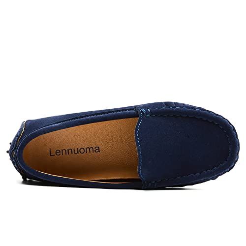 Lennuoma Toddler Boys Girls Loafers Soft Synthetic Leather Slip On Moccasin Flat Boat Dress Kids Casual Shoes (11, Navy Blue, Numeric_11) #TOP3