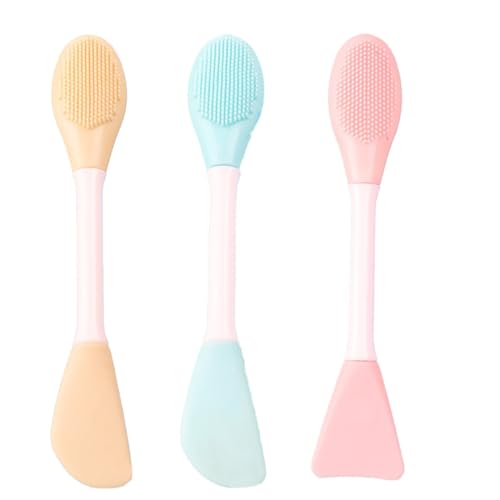 3 Piezas Brochas de Maquillaje, Mascarilla Facial, Limpiador Brochas Maquillaje, Pinceles Maquillaje adecuado para Mascarilla para Dormir, Barro, Cuidado Estético de Piel