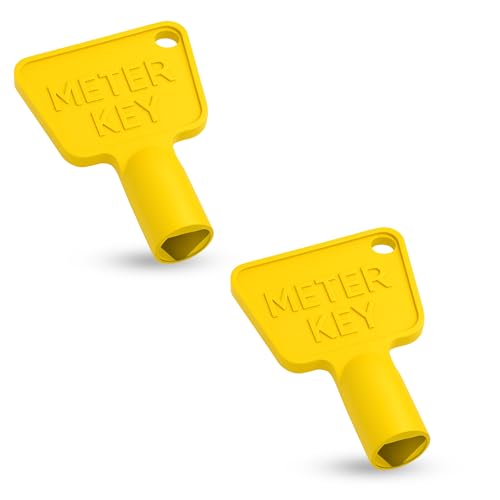 Trimming Shop 2pcs Triangle Utility Gas Meter Box Keys UK Yellow