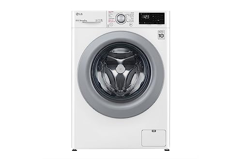 LG F4WV309S4E Machine à laver à charge frontale 9 kg, 1400 tr/min, Intelligence artificielle AI DD, Vapeur désinfectant, moteur Inverter Direct Drive, installation libre 60 x 85 x 56,5 cm, blanc