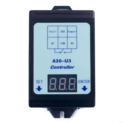 HOHOVYVY Modulo di monitoraggio della tensione, A30-U3 DC 6-80 V, relè di monitoraggio della tensione, relè di ritardo, regolatore di carica del carico, 30 A, carico di contatto