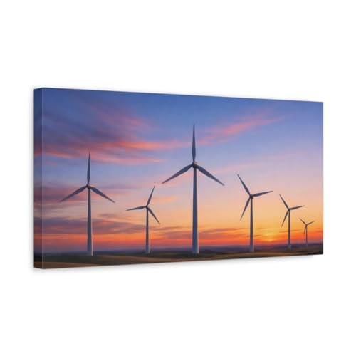 Tableau vent de nature coucher de soleil horizontal en toile 50x25cm