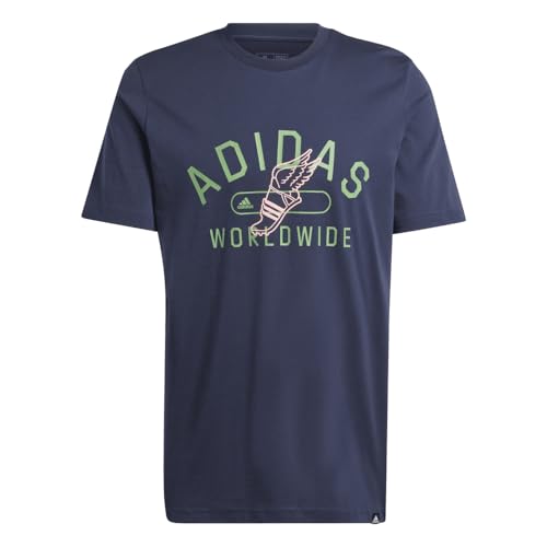 Image of Adidas Mens Collegiate Short Sleeve T-Shirt, Ink, XS