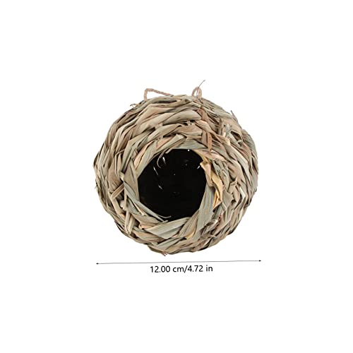 Bcoath 2 Pcs Woven Birdcage The Pigeon Bird Outdoor House Creative Bird House Artificial Birds Bird Hut Cage Birds Perching House Outdoor Bird Aviary Hand Woven Birdhouse Natural Dovecote #TOP1