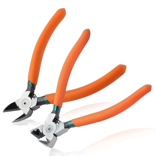 Image of LEONTOOL Diagonal Pliers for Flush Cut Plastics, 45° & 90° Angled Wire Cutters for Crafting, Wire Side Cutter Clipper, Precision Wires Snips Flush Cutter for Jewelry Making, Electronic, Model, Floral