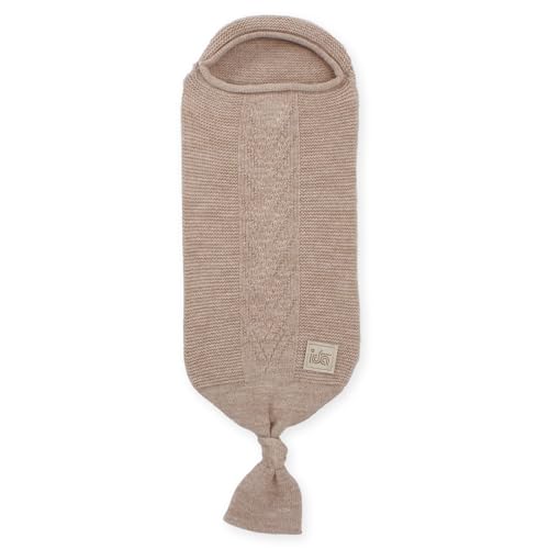 IDA KNITWEAR Cocoon Baby Blanket – Soft Hattush Yarn Baby Swaddle Sack (Stone)