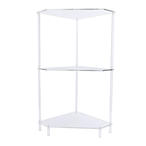 Table d'appoint d'angle à 3 niveaux : petit espace, meuble triangulaire de rangement salon