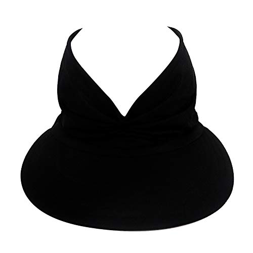 FORESTIME Outdoor Sun Visor Hat,Summer Hat Women's Sun Visor Sun Hat Anti-Ultraviolet Elastic Hollow Top Hat,Quick Dry Soft Hat (Black,One Size)