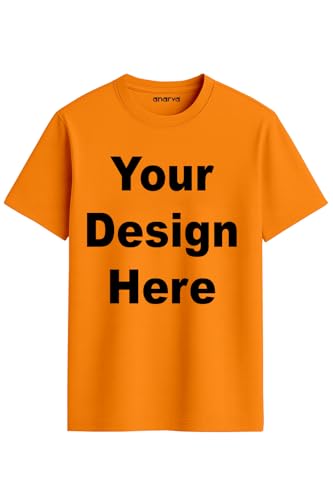 Image of Amazon Brand - Anarva Customized Tshirt for Men & Women Cotton T-Shirt - Personalised with Your Own Design, Logo, or Text