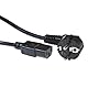 ACT Kaltgerätekabel 0.25m, C13 Kabel, PC Stromkabel, CEE 7/7 auf C13 3 Pin – Schutzkontakt - AK5253 Schwarz