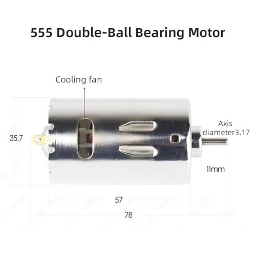 Moteur 555 couple élevé avec double roulement pour perceuse