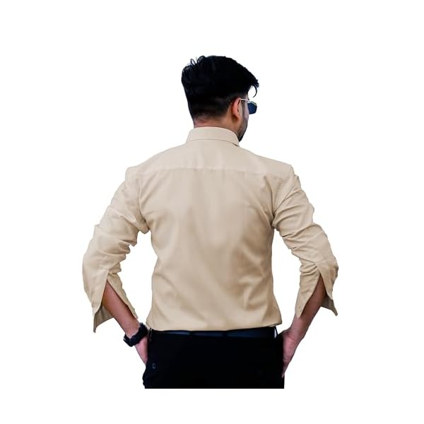 Sparrow Outfit Men’s Pure Cotton Regular Fit Shirt | Casual Wear Formal Shirts for Men and Boys | Spread Collar Long Sleeve Button Down Shirt for Office Parties Special Occasions (Light Yellow)