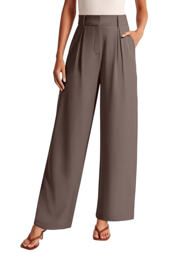 NIMIN High Waisted Dressy Pants for Women Straight Leg Business Casual Work Trousers Office Slacks with Pockets