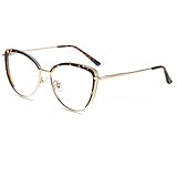 Firmoo Reading Glasses 1.5, Blue Light Filter Glasses for Women/Men, Anti Eyestrain Anti Glare，Light Weight Computer Eyewear, Tortoise Shell Metal,TR90 Frame