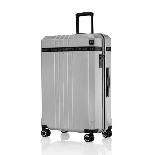 Image of SNITCH VITTO Large Size Light Grey Polycarbonate Hard Travel Suitcase - Trolley Bag Large Size & Luggage with 8 Wheels, Premium Lock, Wet Pouch & Free Shoe Bag