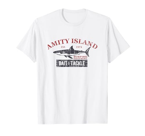 Amity Island Bait and Tackle Distressed Fishing T-Shirt T-Shirt