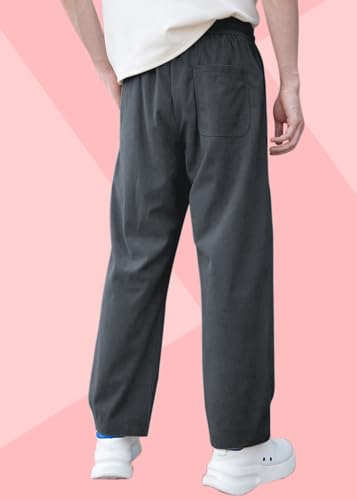 Image of Men's Self Design Corduroy Track Pants - Mid Rise, Flexi Waist, Ankle Length