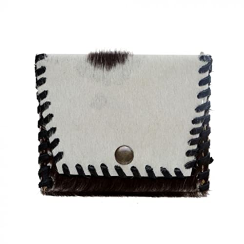 White Upcycled Hair On Leather Coin Pouch for Women