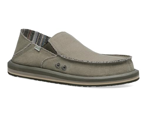 Sanuk Mens Donny Hemp Loafers | Mens Shoes | Slip On Shoes for Men | Men's Slip-on Loafers | Memory Foam Footbed
