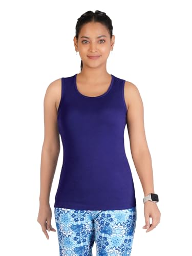 Image of Rupa Colors Playsure Solid 100% Combed Cotton Rib Fabric, Women's Standard Fit Tank Top, Sleeveless Pack of 1