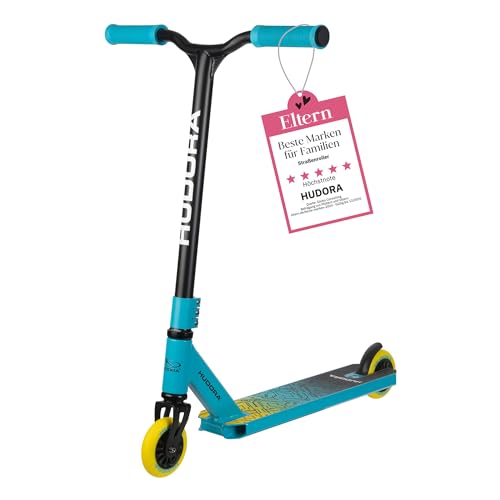HUDORA Stunt Scooter Kinder - Hochwertiger Stunt Roller für Kinder von 6 - 10 Jahren I Robuster Freestyle Scooter mit 360°-BMX-Lenkung - Kindgerechter Trick Roller für bis zu 100 kg