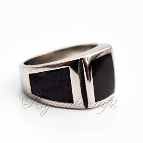 Black Onyx Ring, Signet Ring, women ring, men ring, Pinky ring, Sterling Silver, Black rectangle Signet Ring, Onyx Gemstone, Black Ring