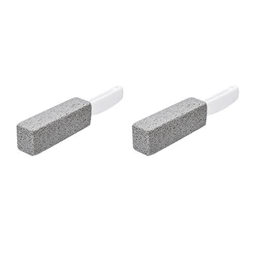 2PCS Pumice Stone Toilet Bowl Cleaner, Toilet Bowl Pumice Stone Efficient Toilet Bowl Cleaner Brush with Curved Pp Handlee for Tiles BBQ Grills