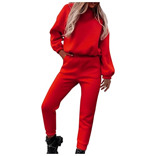 Reokoou Sweat Suits for Women Two Piece Outfits Set Pullover Tracksuit Long Sleeve Sweatshirt and Jogging Pants