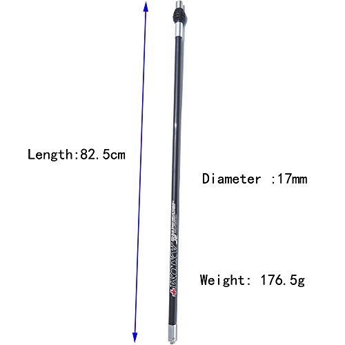 SHARROW Archery Carbon Stabilizer System Balance Rod for Recurve Compound Bow Damping Rods Shock Absorber Complete Set (Black) - Image 2