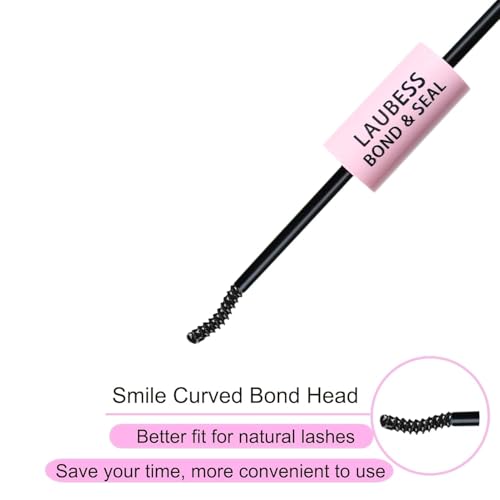 Image of Lash Bond and Seal Waterproof 2Pcs LAUBESS Lash Glue for Eyelash Clusters 2 in 1 Lash Cluster Glue Adhesive Eyelash Glue Home Use Strong Hold 72H 10ml*2
