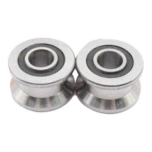 Lawnoval Lot de 2 rainures en forme de T22 pour roulement de poulie à fond rond – 8 x 22,5 x 14,5 mm pour rouleau coulissant en acier inoxydable pour automatisation industrielle, pistes de