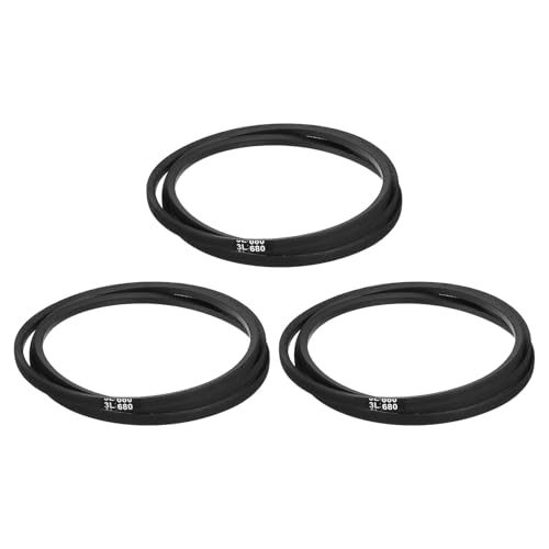 uxcell 3 Pcs 3L680 Classic Wrapped Rubber V-Belt, 68"(1727mm) Outside Circumference, 3L Profile V Belt 3/8" Width 7/32" Height