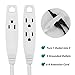 Clear Power 6 ft 3 Outlet Heavy Duty Flat Plug Extension Cord 14/3 SJT for Small Tools, Appliance and Office Equipment, White, 3 Prong Grounded, DCIC-0046-DC
