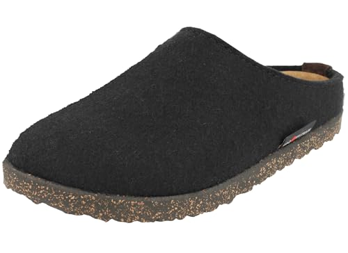 HAFLINGER Unisex Manhattan Warm Breathable Wool Slippers with Removable Footbed & Slip-Resistant Sole | Indoor & Outdoor Wear