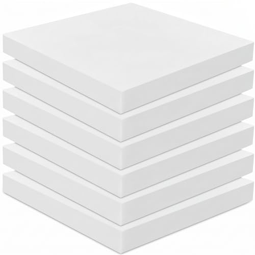 Image of Frienda 6 Pack 3 inch X 19 inch X 19 inch Upholstery High Density Foam Cushion White Replacement Cushion or Commercial Use Stuffing Craft Foam Couch Chair Padding DIY Projects