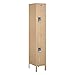 Salsbury Industries Assembled 2-Tier Extra Wide Standard Metal Locker with One Wide Storage Unit, 6-Feet High by 18-Inch Deep, Tan