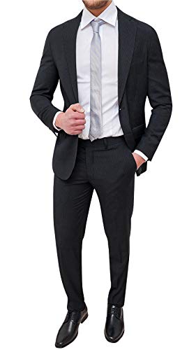 Robe homme complet élégant mariage costume rayures fines chic Evoga