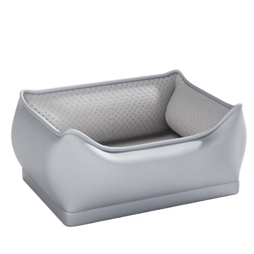 LPYROSE ペット用ホットカーペット 猫 犬用 ベッド 洗える 暖かい 冬用 防寒 3段階温度調整 USB電源 5秒急速加熱 ふわふわ クッション 滑り止め 小型犬 大型犬 対応 (ライトグレー,70×50×25cm)