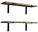 Imperative Décor Rustic Wood Floating Shelves for Wall- Wall Mounted Storage Shelf with L Brackets, Handmade Natural Wood Floating Shelf- Special Walnut 24 inch Floating Shelves Set of 2- (24