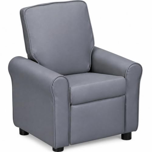 Image of Olive & Opie Jordan Kids /Toddler Push Back Recliner Chair, Lounge Sofa for Boys & Girls Ages 3 and Up, Soft Upholstery, Vegan Leather Mink